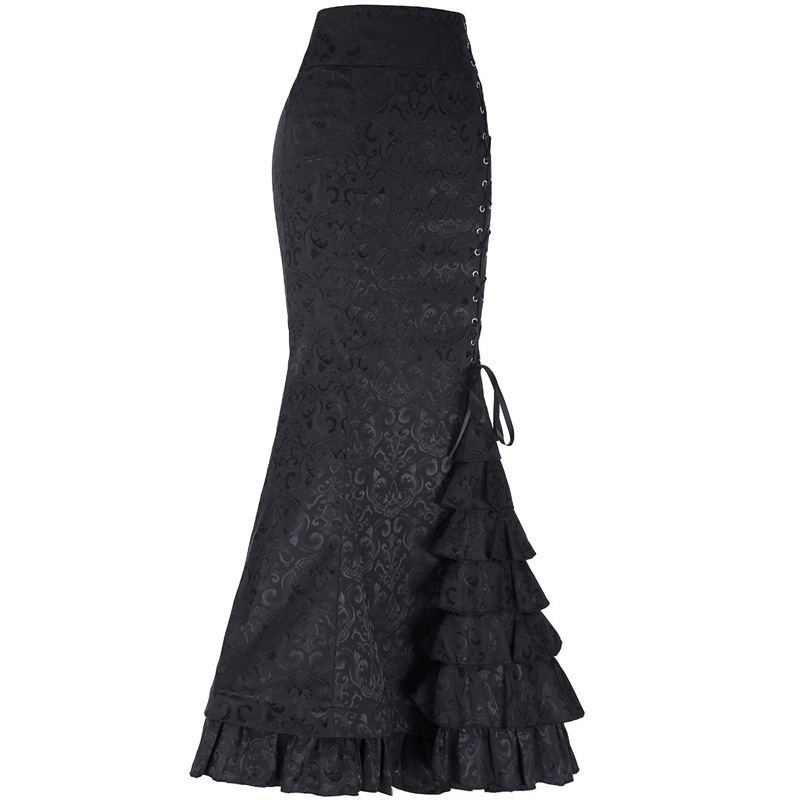 2020 Halloween Jacquard Fishtail Skirt Steampunk Retro Dress Gothic Skirt Victoria Dress