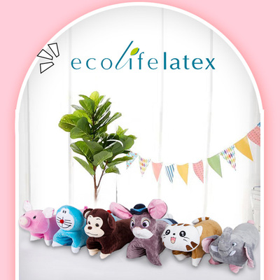 EcolifeLatex Baby children Cartoon animal Pillows Portable Washable Thailand natural latex pillow