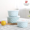 Fun Soil ceramic Diamonds Fresh bowl 3 Set of parts Box gift gift seal up ceramics Crisper Three