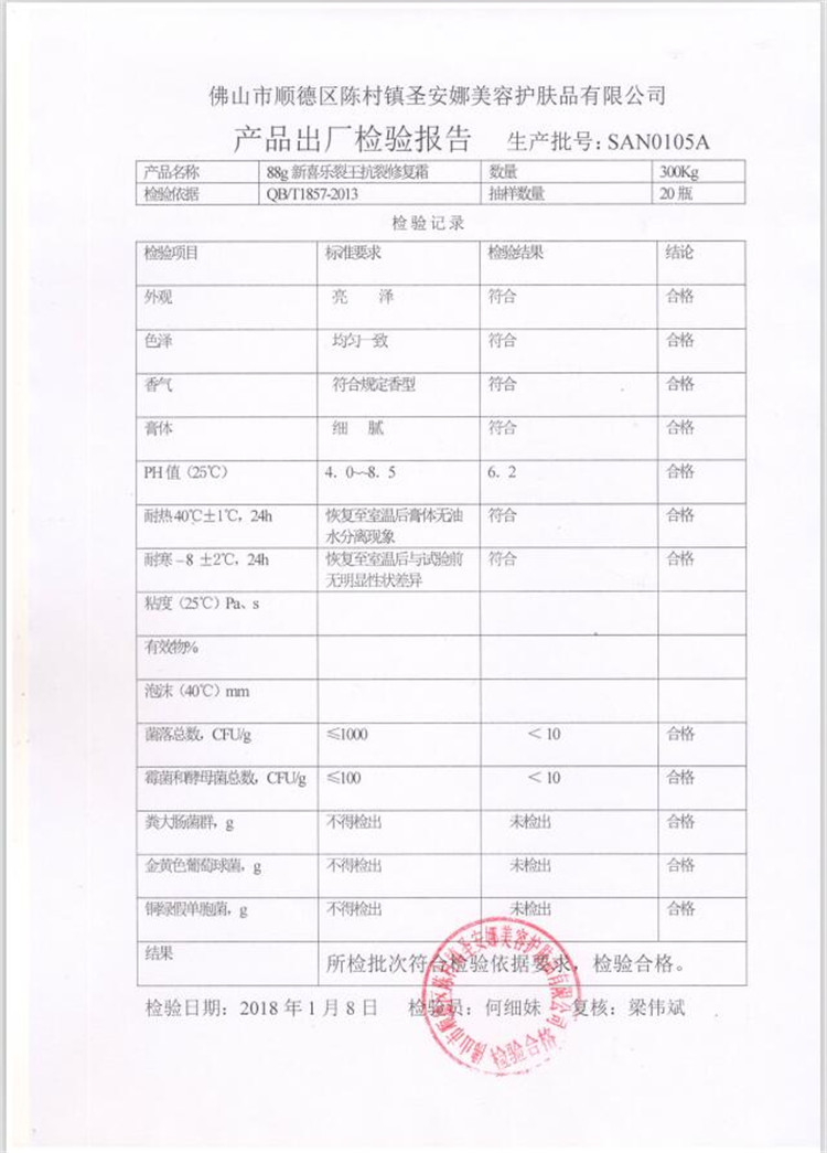 裂王质检报告