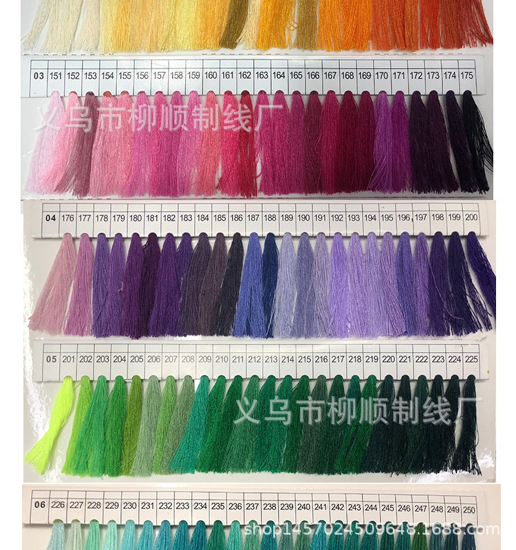 Sewing thread color card