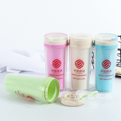 隔热塑料杯 运动户外随手学生礼品水杯 创意密封杯子