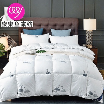 爆款白鹅绒羽绒被子加厚保暖防雨布酒店95%羽绒冬被芯春秋被批发