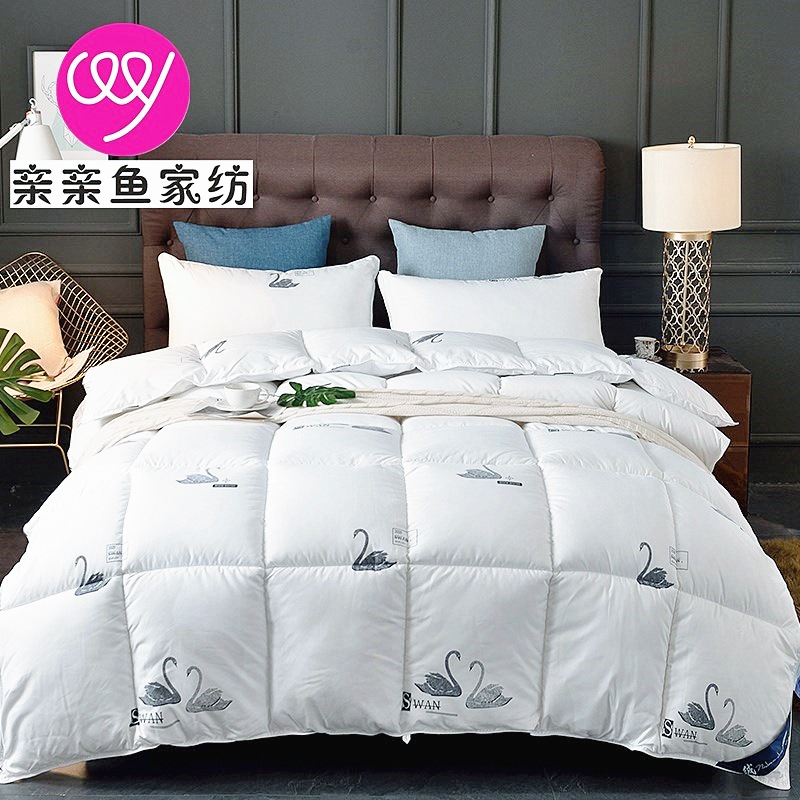 爆款白鹅绒羽绒被子加厚保暖防雨布酒店95%羽绒冬被芯春秋被批发
