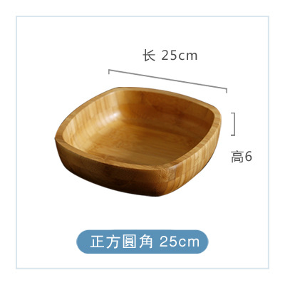 Ensaladera redonda de bambú de madera tazón de bambú creativo tazón de arroz tazón de fruta restaurante occidental tazón de bambú plato de fruta del hotel