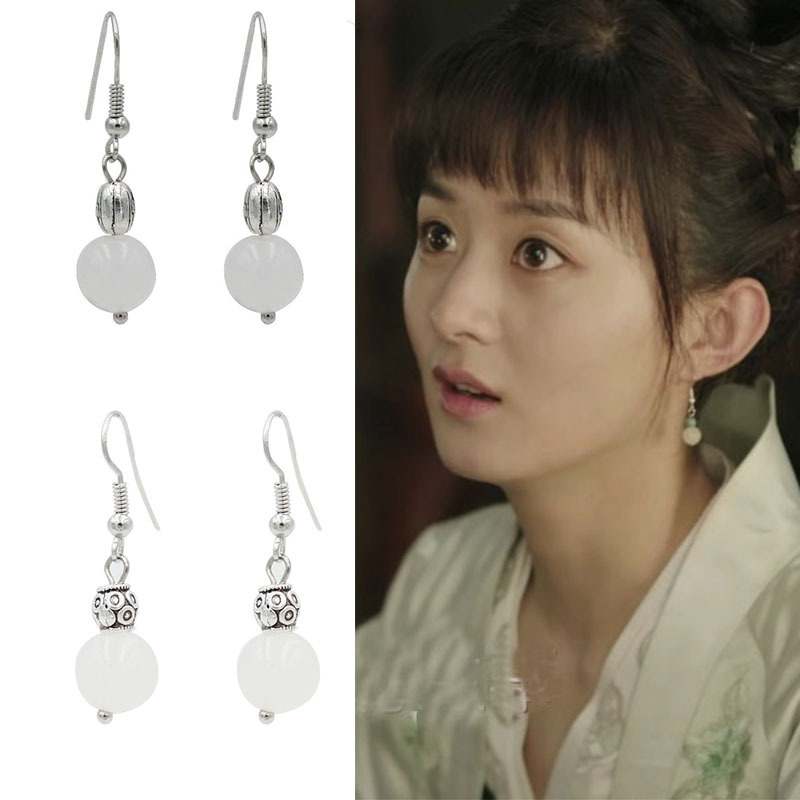 知否知否应是绿肥红瘦赵丽颖同款耳环琉璃玉石气质耳环 如兰同款