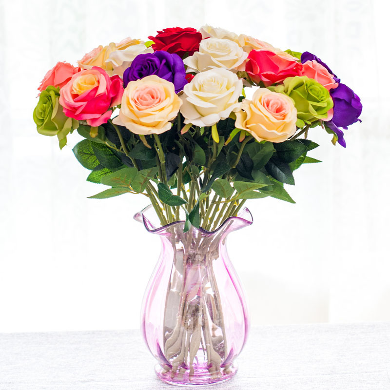 Simulation roses Silk flower Home decoration flowers flower arrangement a living room a decoration Taiwan flower Table flower to ground