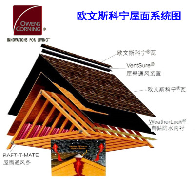 欧文斯科宁多彩玻纤沥青瓦系统  别墅 油毡瓦 瓦钉|ms