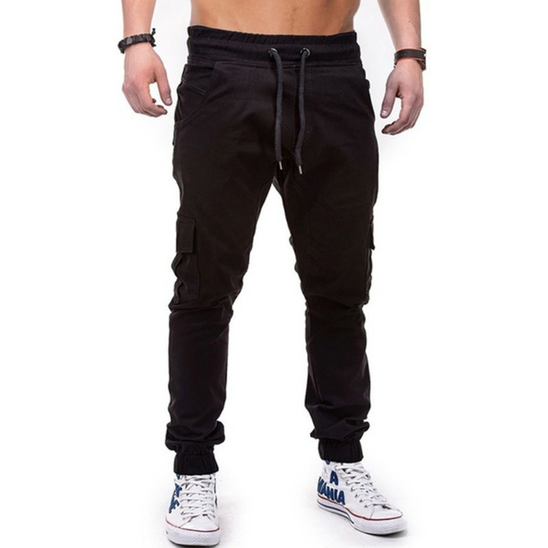 Pantaloni multitasche con coulisse da uomo europei popolari, pantaloni cargo casual da jogging_voghion.com