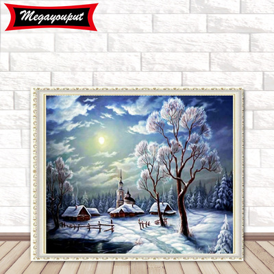 跨境新款diy5d钻石画卧室客厅风景满钻爆款十字绣砖石贴钻画批发