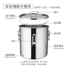 不锈钢桶带盖汤桶圆桶加厚水桶商用大号大桶汤锅厚