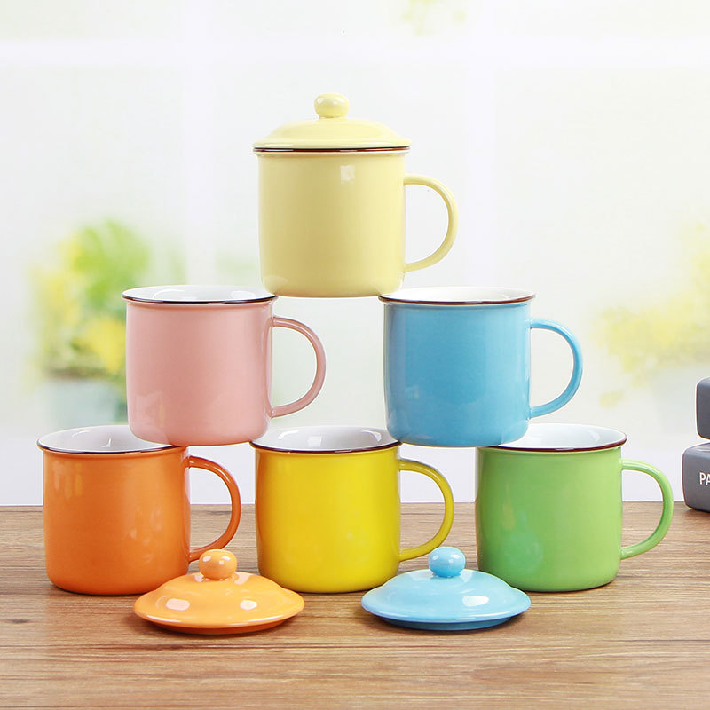 创意陶瓷杯子办公室水杯马克杯简约情侣杯带盖咖啡杯牛奶杯定制|ms