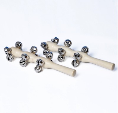 奧爾夫打擊樂器 手棒鈴 棒鈴 原木棒鈴 13鈴棒鈴 響鈴 早教益智類