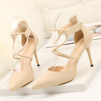 289-12 European and American Summer 2019 New Cross-strap Sexy High-heeled Women's Sandals and Single Shoes Wholesale