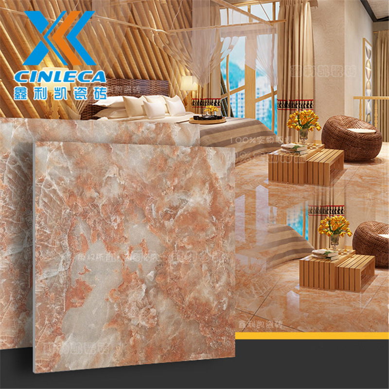 客厅地板砖600X600印度红玉瓷砖耐磨地砖大理石金刚抛晶玉石系列