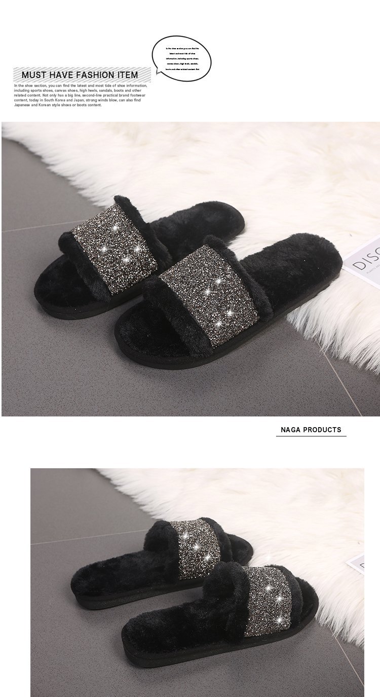 ladies non-slip hairy warmth slippers nihaostyles clothing wholesale NSKJX71210