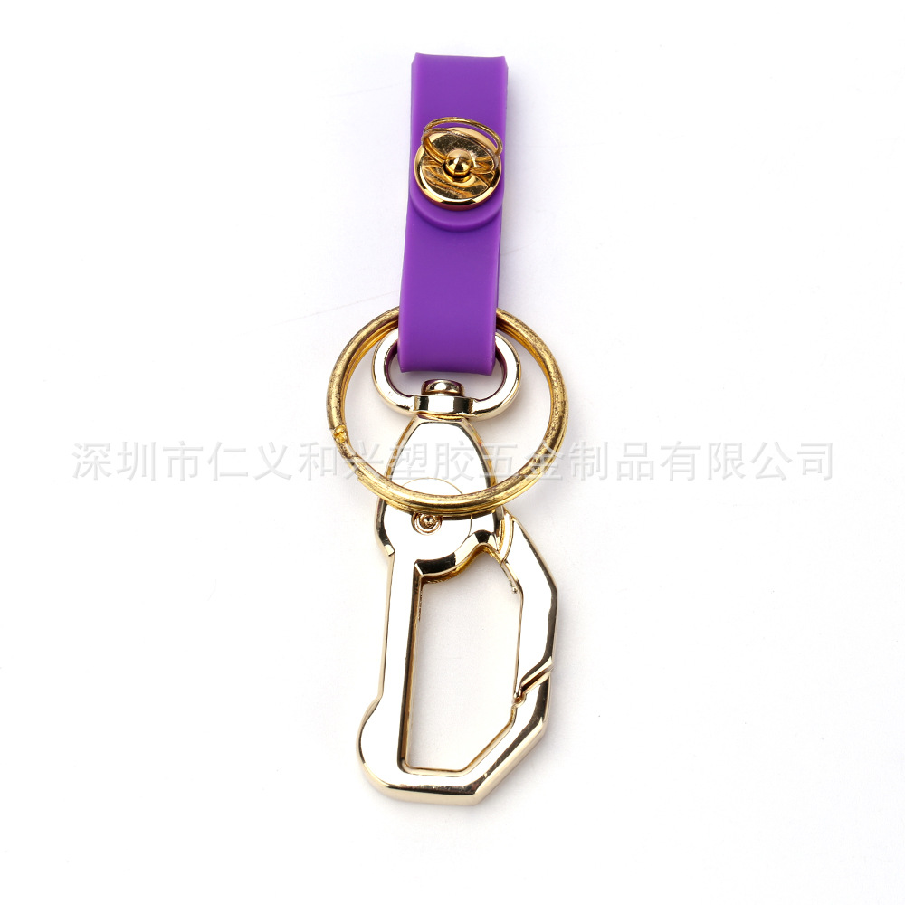 汽车金属钥匙扣锌合金狗扣挂件批发创意定制五金锁匙扣简约硅胶扣