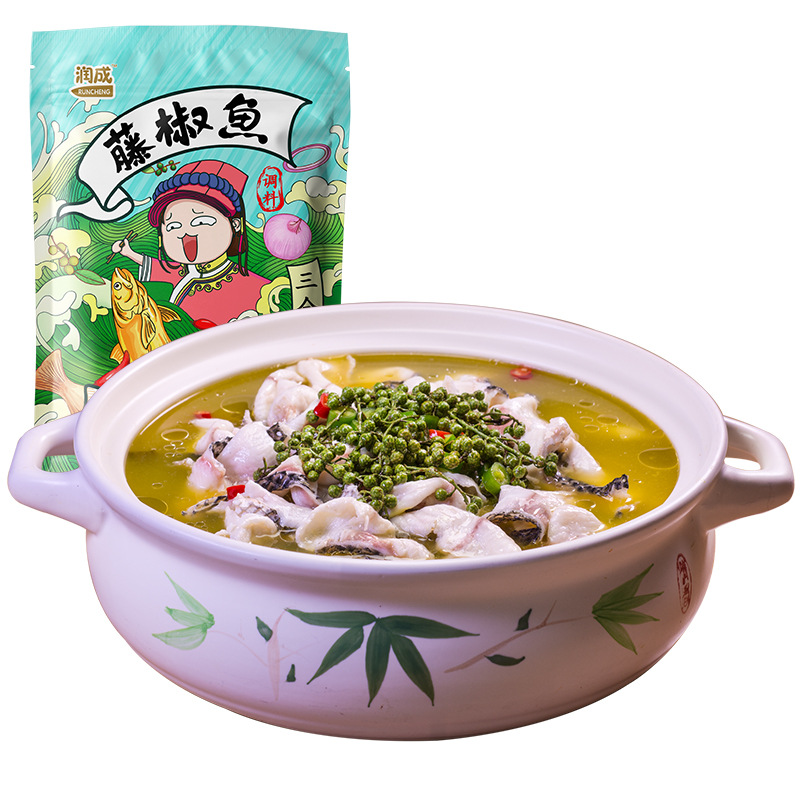 潤成麻辣藤椒魚調料198g藤椒雞四川木桶魚青花椒魚佐料包郵