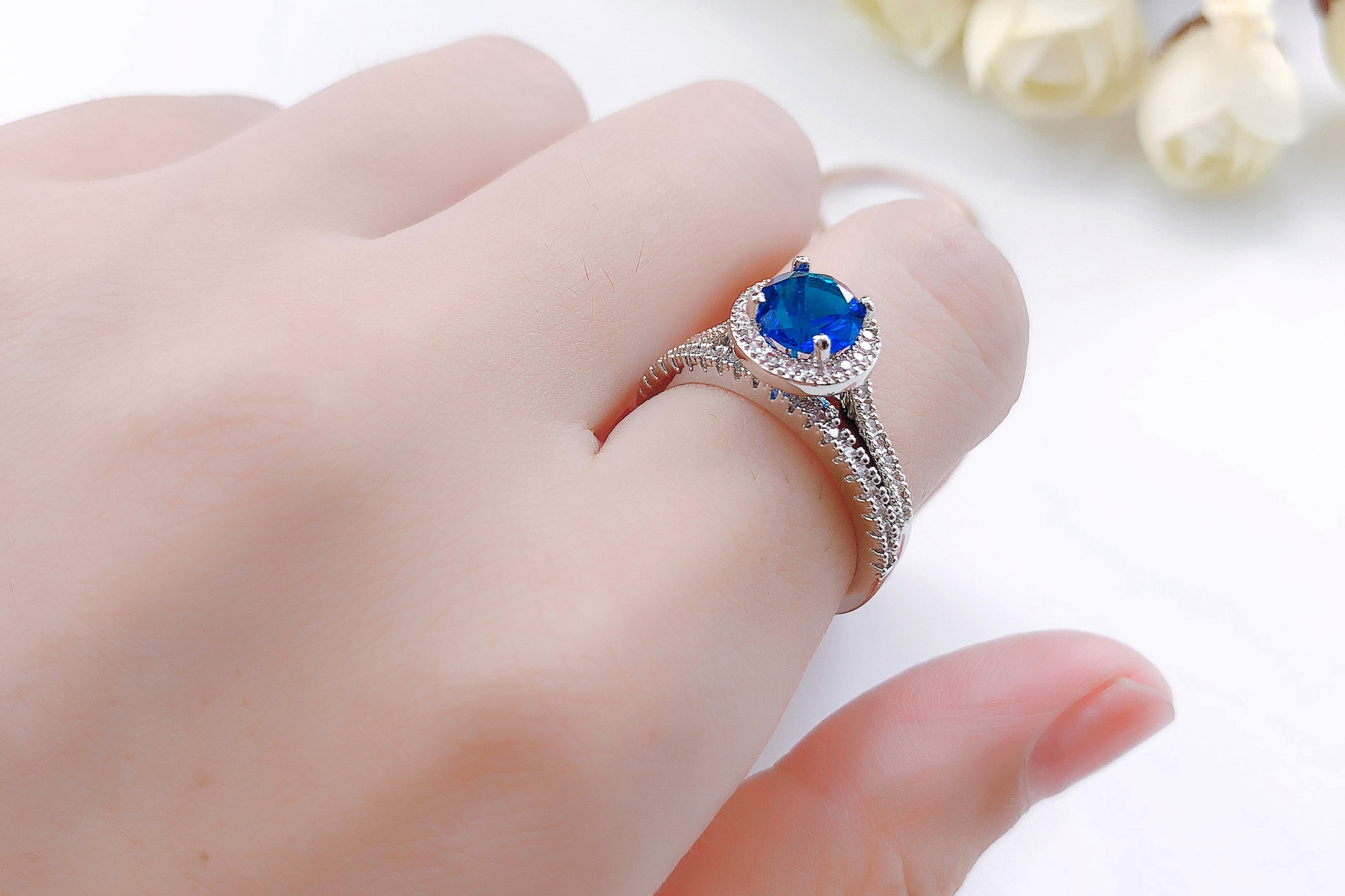 Fashion Solid Color Copper Plating Inlay Zircon Rings 1 Piece 2 Pieces 3 Pieces