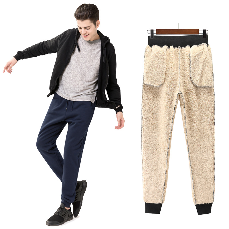 Autumn and winter Sports pants Plush thickening trousers Easy Straight keep warm Sherpa Sports pants Special Offer