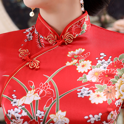  Chinese Dress Qipao for women national style long cheongsam with national characteristics and high definition digital printing cheongsam skirt