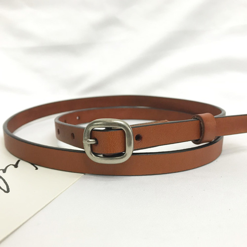 Women's thin cowhide belt Women's simple and fashionable Korean style pure cowhide decorative dress belt manufacturer wholesale
