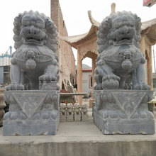 厂家销售青石石雕狮子门口大理石石狮子摆件精品汉白玉狮子一对