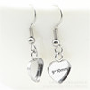 Earrings stainless steel heart shaped, accessory, with gem