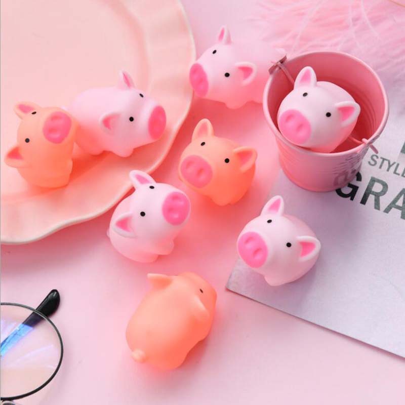 卡通软萌可爱粉色小猪玩具减压发泄整人小猪捏捏乐捏捏叫搪胶玩具|ru