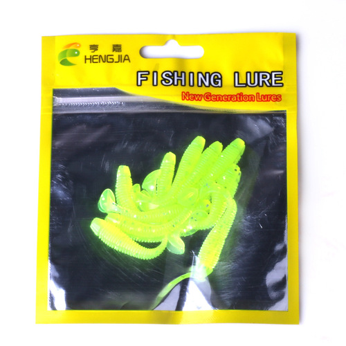 HENG JIA cross-border supply 10pcs lure T-tail soft bait fishing supplies fishing gear bait wholesale