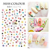 Adhesive Japanese transparent watercolour, sticker for manicure for nails, painted nail stickers, fake nails, flowered