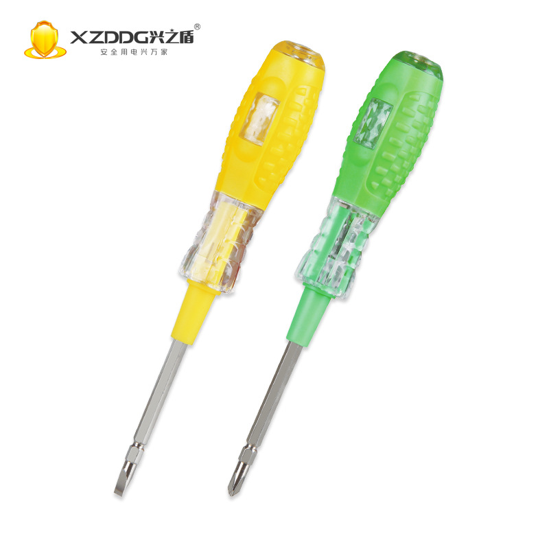厂家批发测电笔一字十字多功能试电笔双头两用强扭力测电笔螺丝刀
