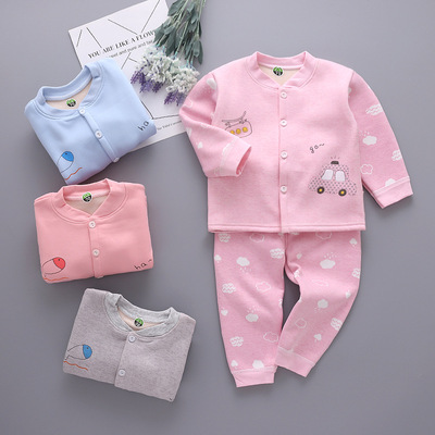Stand collar To open Thermal Underwear Infants Warm clothing pure cotton suit Newborn Underwear Plush Children Warm clothing