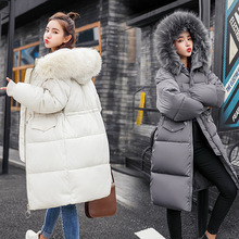 棉衣女2021冬装新款韩版收腰加厚棉服女长款大码女装棉袄外套大衣