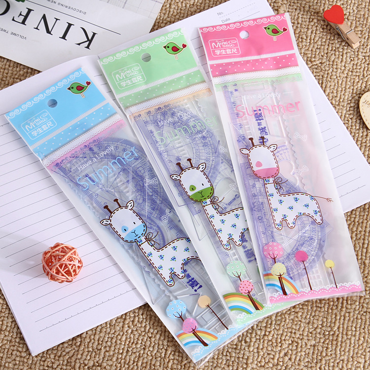 Wholesale Creative Student Set Ruler Children Student School Supplies Ruler display picture 4