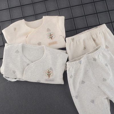 1045新生儿纯棉内衣套装 弹力舒绒棉宝宝秋衣秋裤和尚服 一件代发|ru