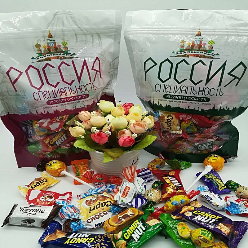 俄罗斯风格如胜混装糖500g 新年糖 喜糖 宴会 巧克力糖 软糖 零食