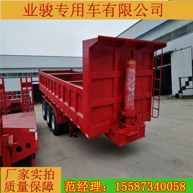 （山东梁山半挂车）13米工程自卸车液压大板半挂车
