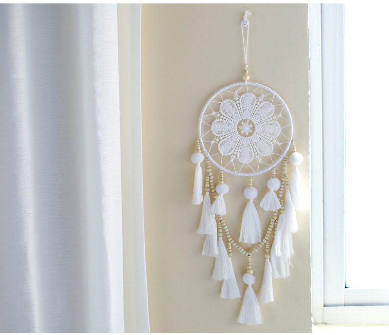Simple Dream Catcher Round Feather Pendant Decoration display picture 5