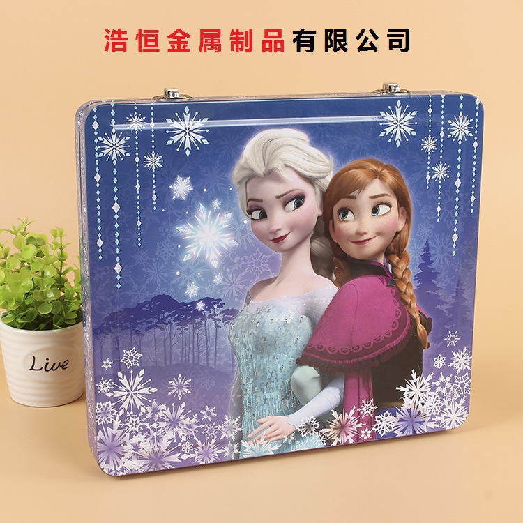 厂家  定制批发 长方形手提马口铁包装铁盒 卡通铁皮盒子