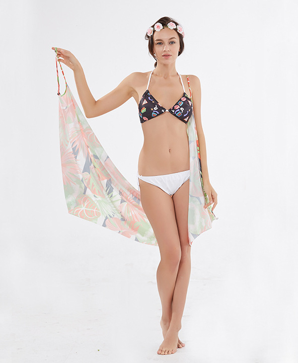 Bohemian Summer Beach Cover Up Floral Print Multi Functional Lightweight Fabric Perfect for Swimwear and Sun