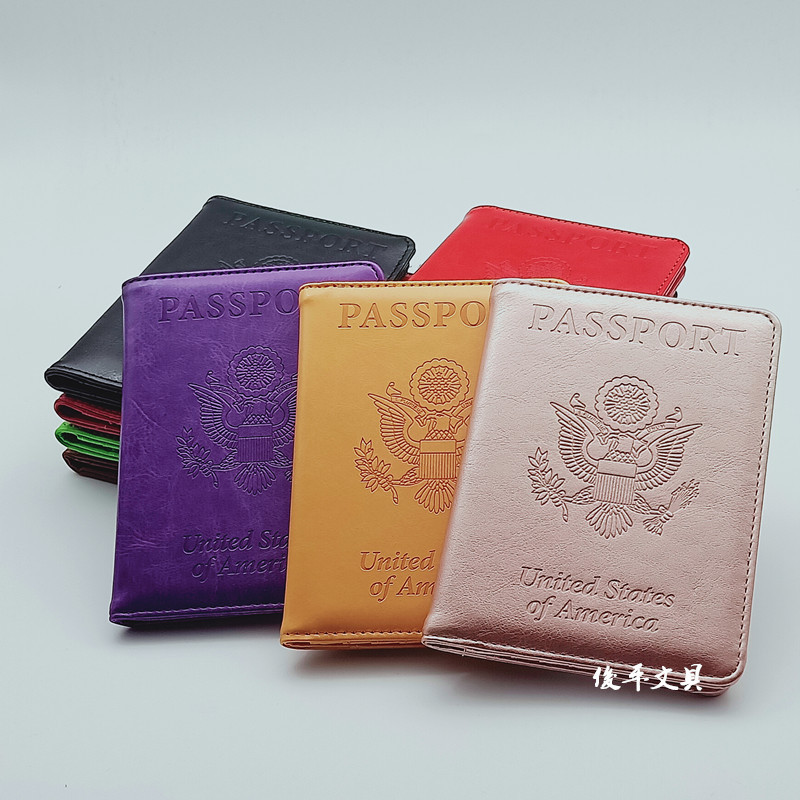 RFID passport cover PU travel passport card holder multifunctional and practical foldable document holder passport