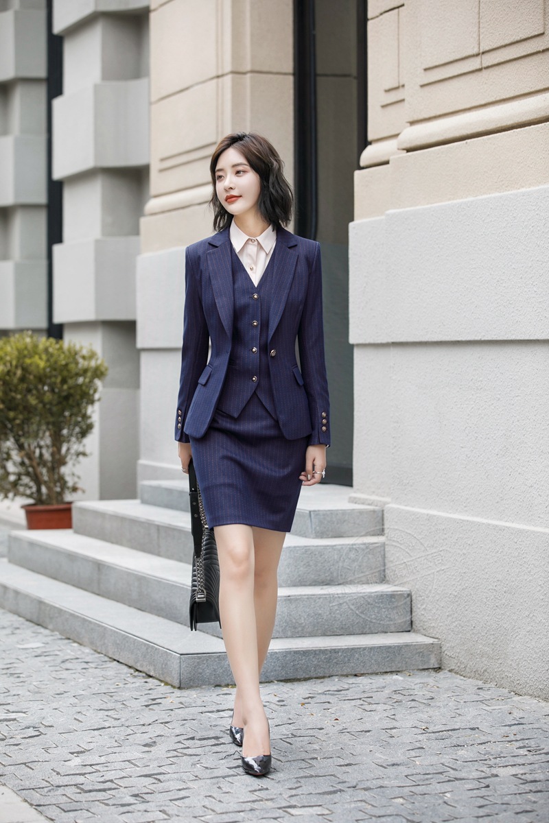 灰色西装套装女高端西服职业装气质正装珠宝工作服销售ol工作973-阿里巴巴