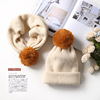 Fashionable knitted cute winter knitted hat, baseball cap, woolen scarf, Korean style