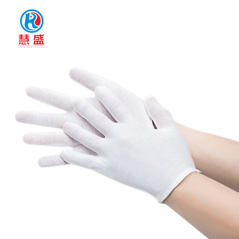厂家纯棉白手套防晒拉架文玩盘珠冬季手套劳保加工保暖手套批发