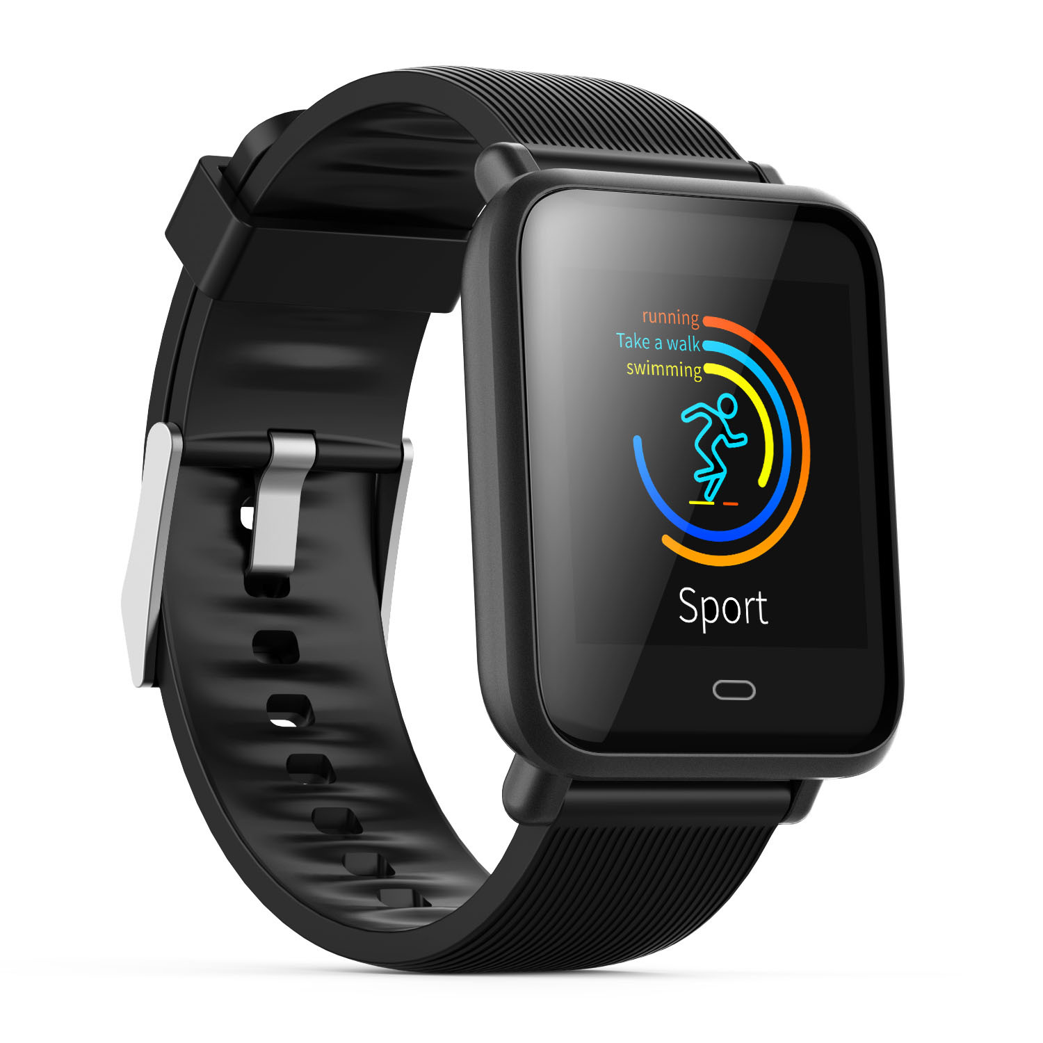 工厂直销智能手环 外贸运动计步心率血压圆形彩屏Q9智能手表手环|ru