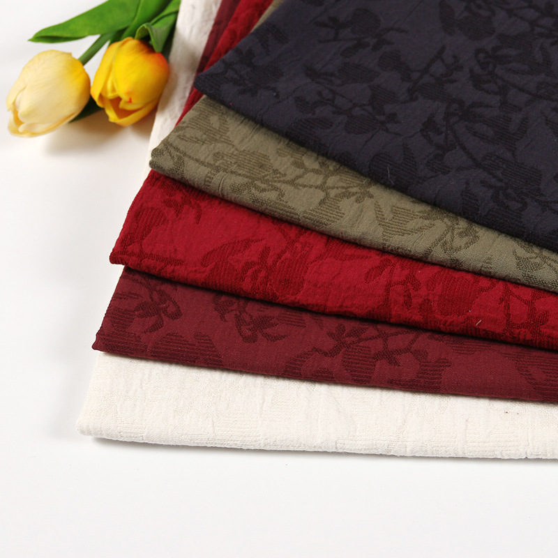 亚麻棉 大提花面料 女装上衣裤子裙装服装面料 多色1708