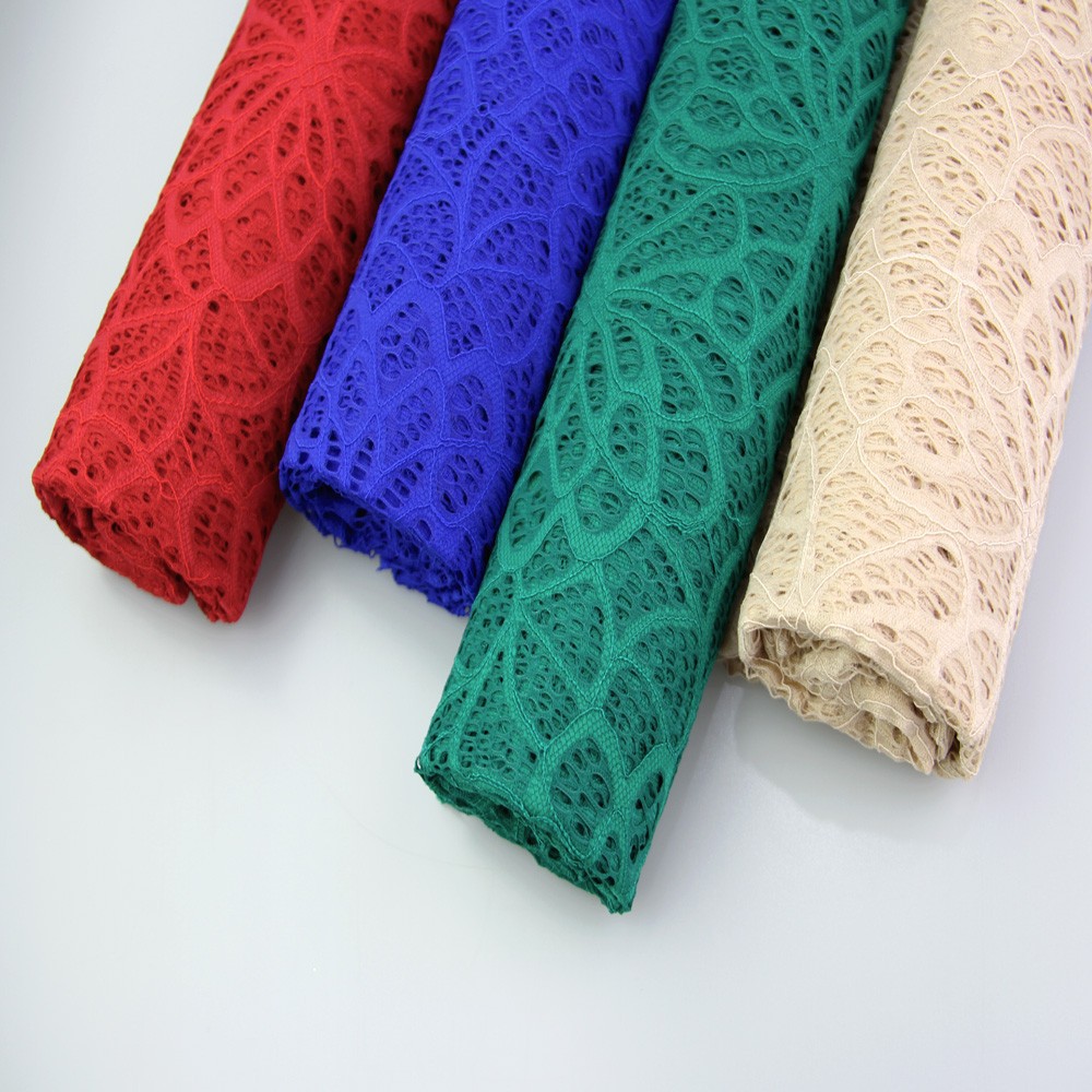 蕾丝面料 夏季新款薄款蕾丝蜘蛛网裙子女装面料现货色
