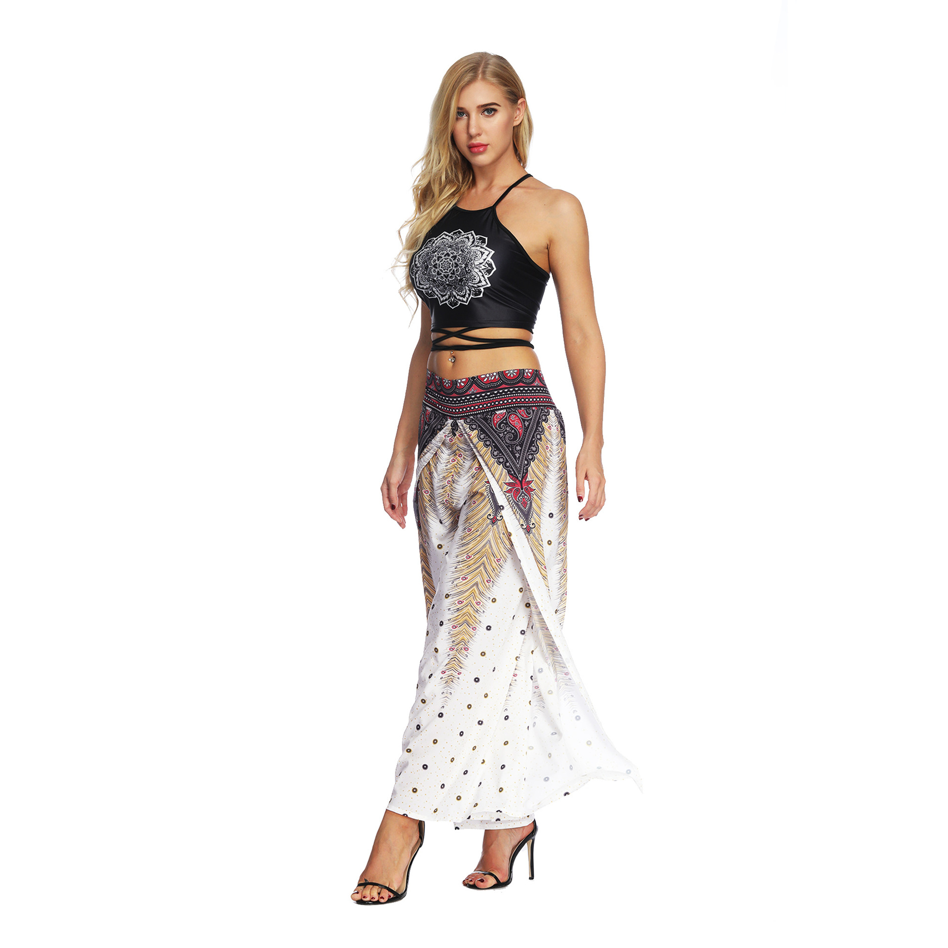 digital printing high-waist wide-leg pants wholesale women s clothing Nihaostyles NSMDF67677