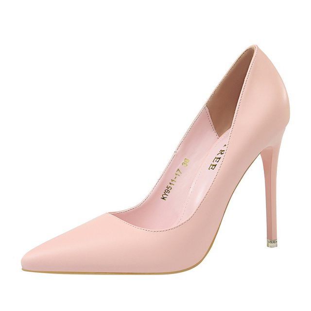 9511-17 Korean version of fashion simple women's shoes are thin high-heeled shoes stiletto high-heeled shallow mouth pointed sexy shoes